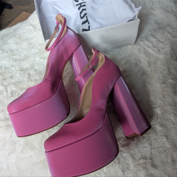 NIB Shutz Darlene Ankle Strap Pump in Pink Size 10 - Picture 3 of 12